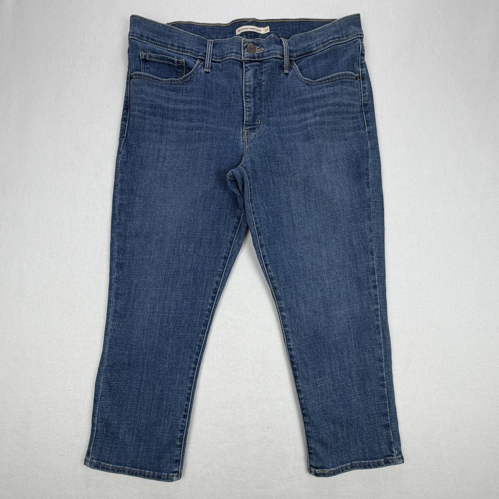 Levis 311 Shaping Skinny Capri Jeans Womens 33 Medium Wash Blue Stretch Denim